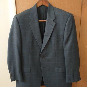 Ralph Lauren 42R Blue Checked Silk/Wool Sport Coat